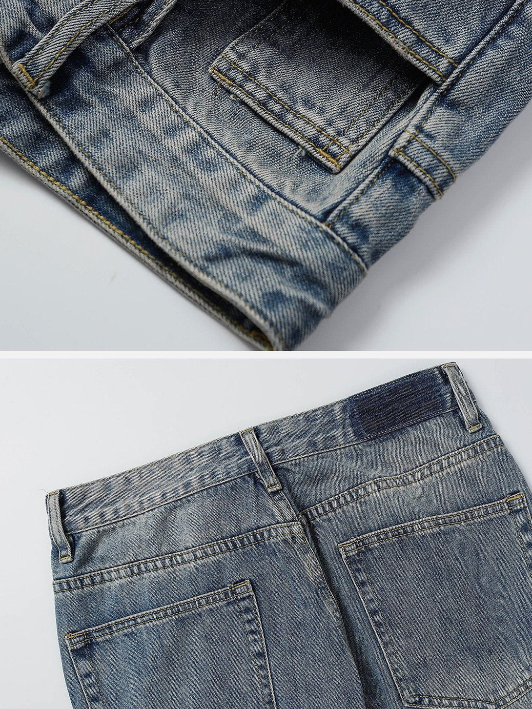 Helmiss - Washed Hole Jeans- Streetwear Fashion - helmiss.com