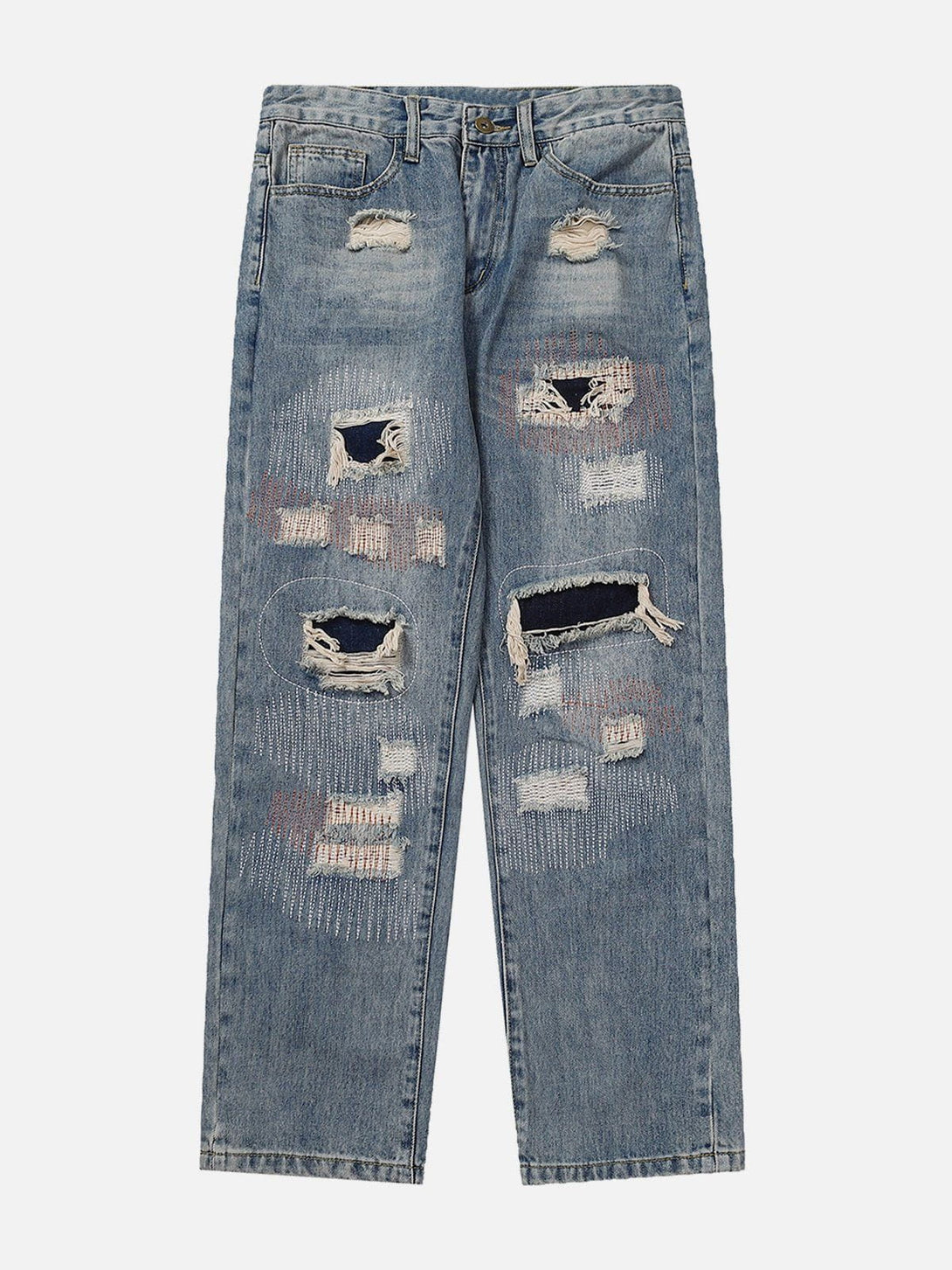 Helmiss - Washed Hole Jeans- Streetwear Fashion - helmiss.com