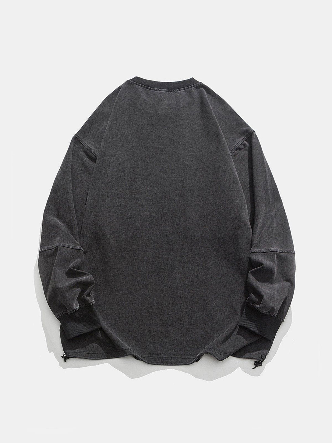 Helmiss - Washed Patch Large Pocket Sweatshirt- Streetwear Fashion - helmiss.com