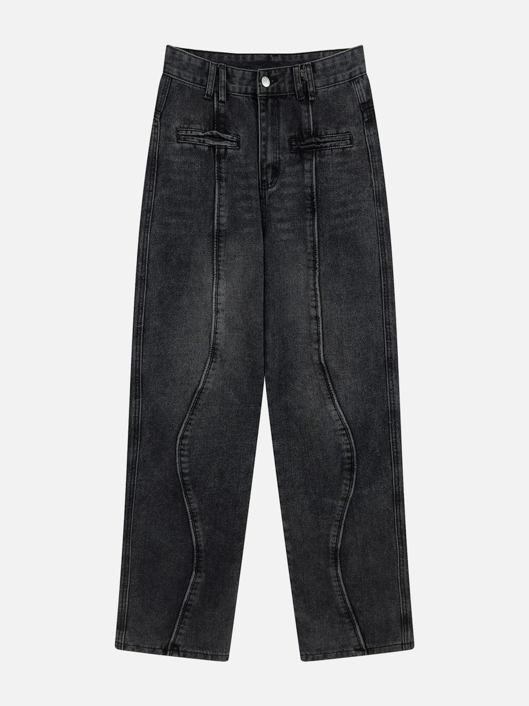 Helmiss - Washed Patchwork Jeans- Streetwear Fashion - helmiss.com