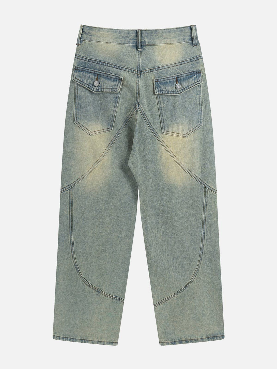 Helmiss - Washed Stripe Jeans- Streetwear Fashion - helmiss.com