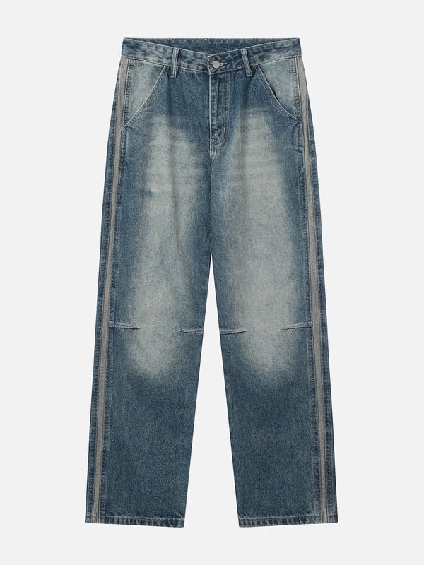 Helmiss - Water-washed Pleats Jeans- Streetwear Fashion - helmiss.com