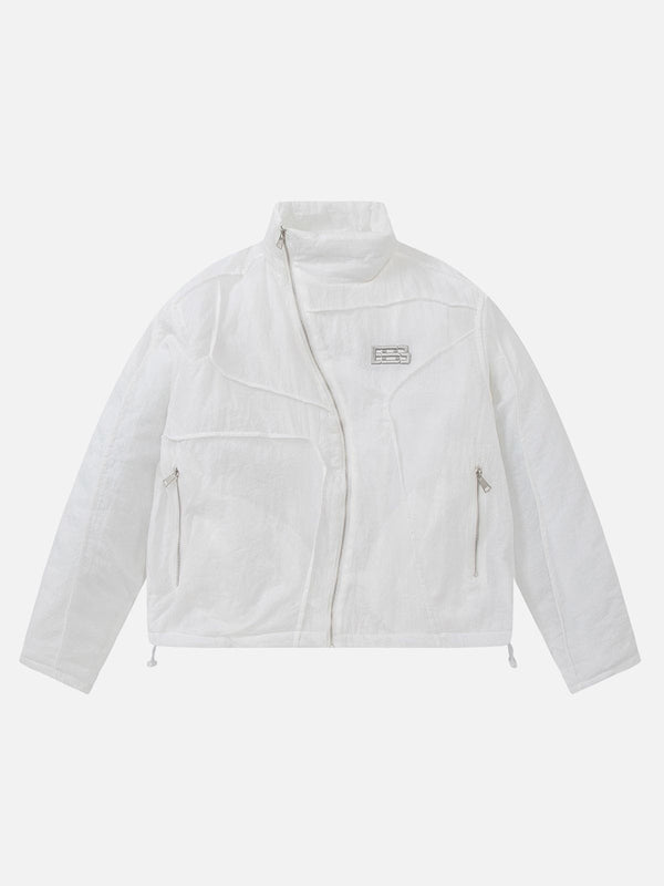 Helmiss - Wavy Placket Patch Winter Coat- Streetwear Fashion - helmiss.com