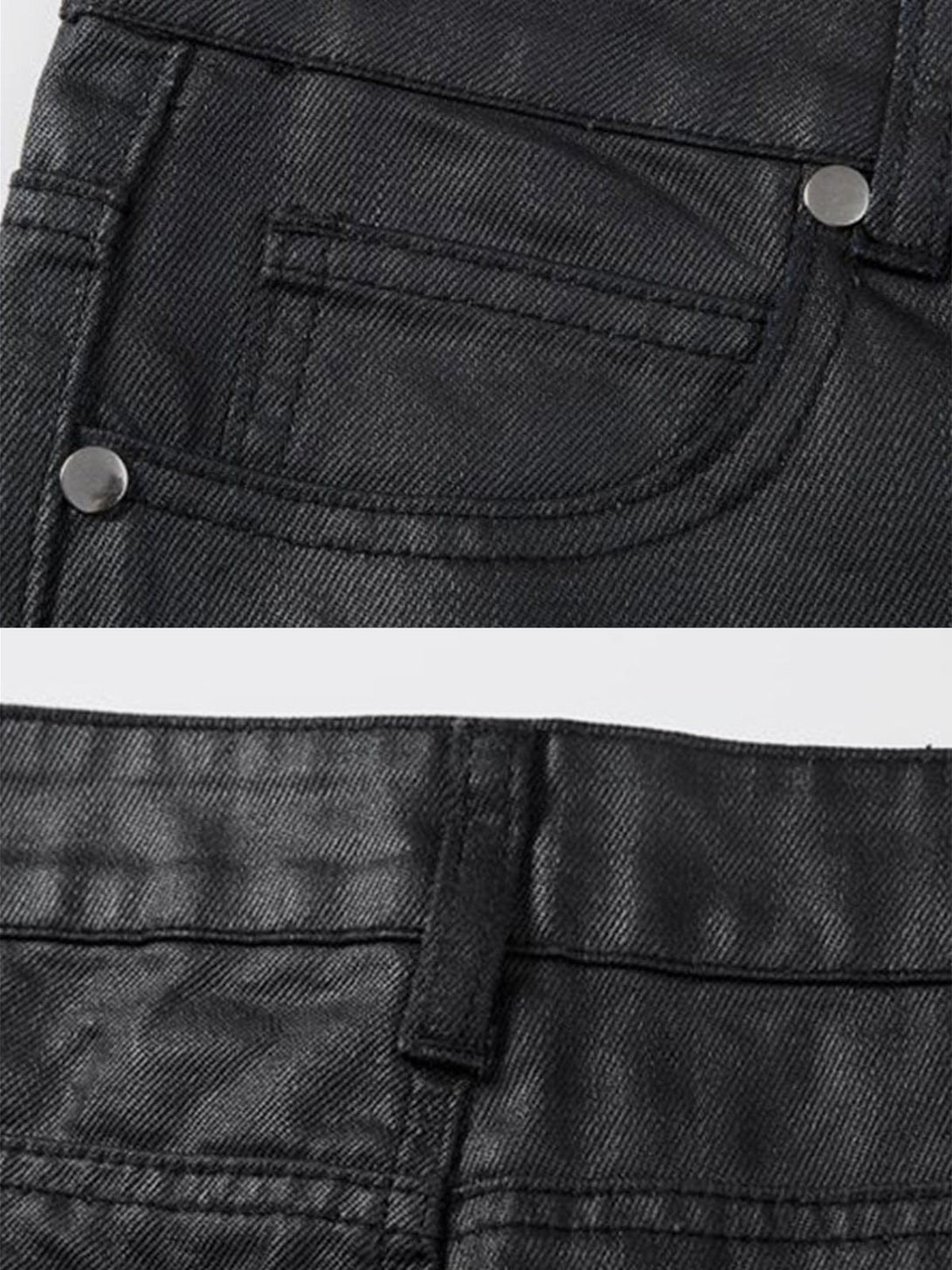 Helmiss - Waxed Slim Pants- Streetwear Fashion - helmiss.com