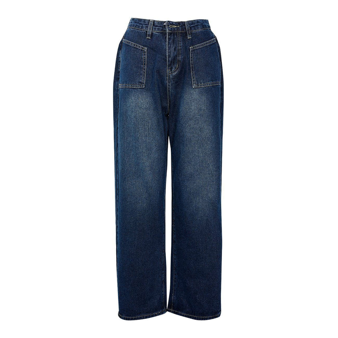 Helmiss - Wide Leg Straight Jeans- Streetwear Fashion - helmiss.com