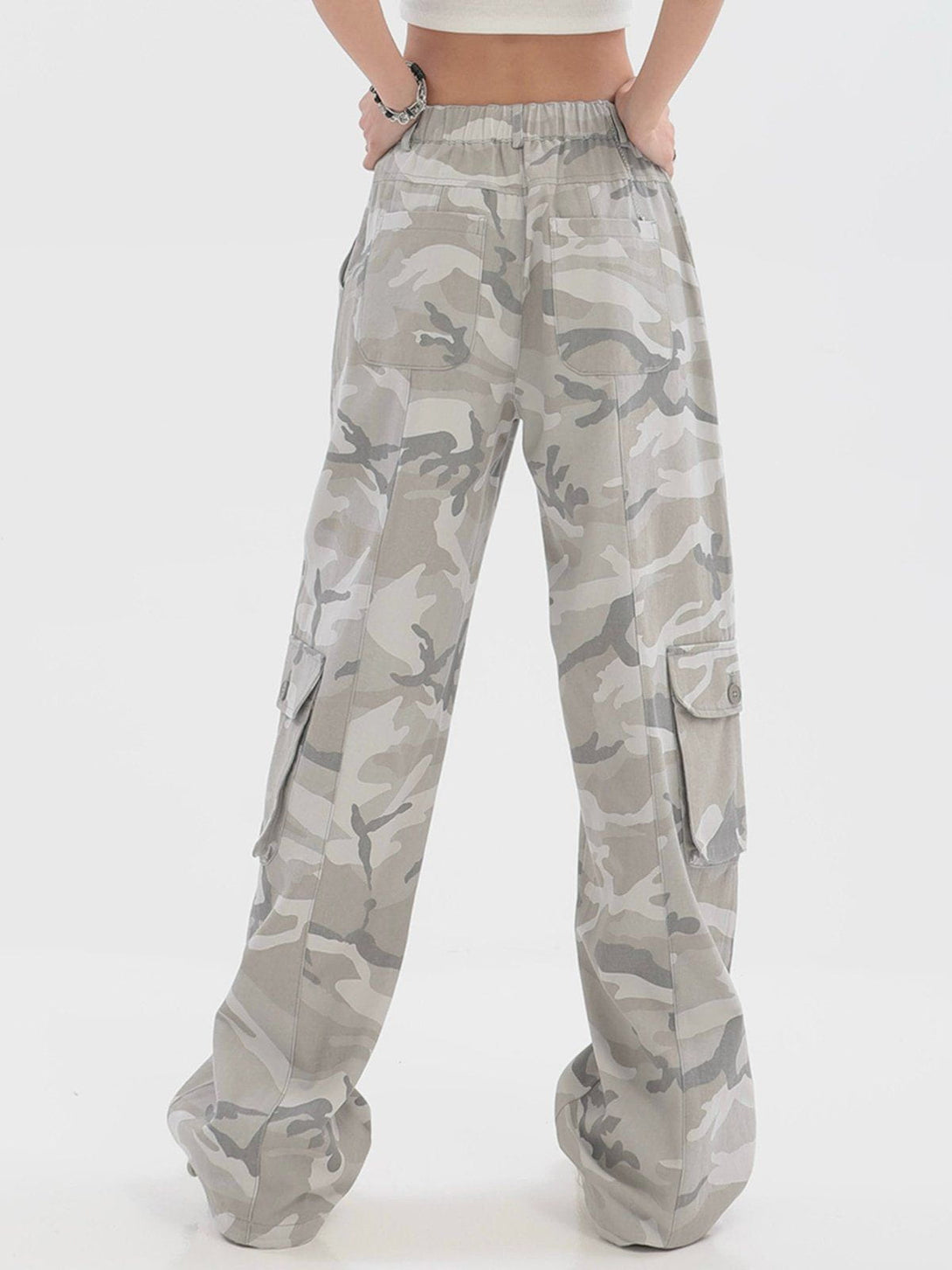 Helmiss - Wide-Leg Straight-Leg Cargo Pants- Streetwear Fashion - helmiss.com