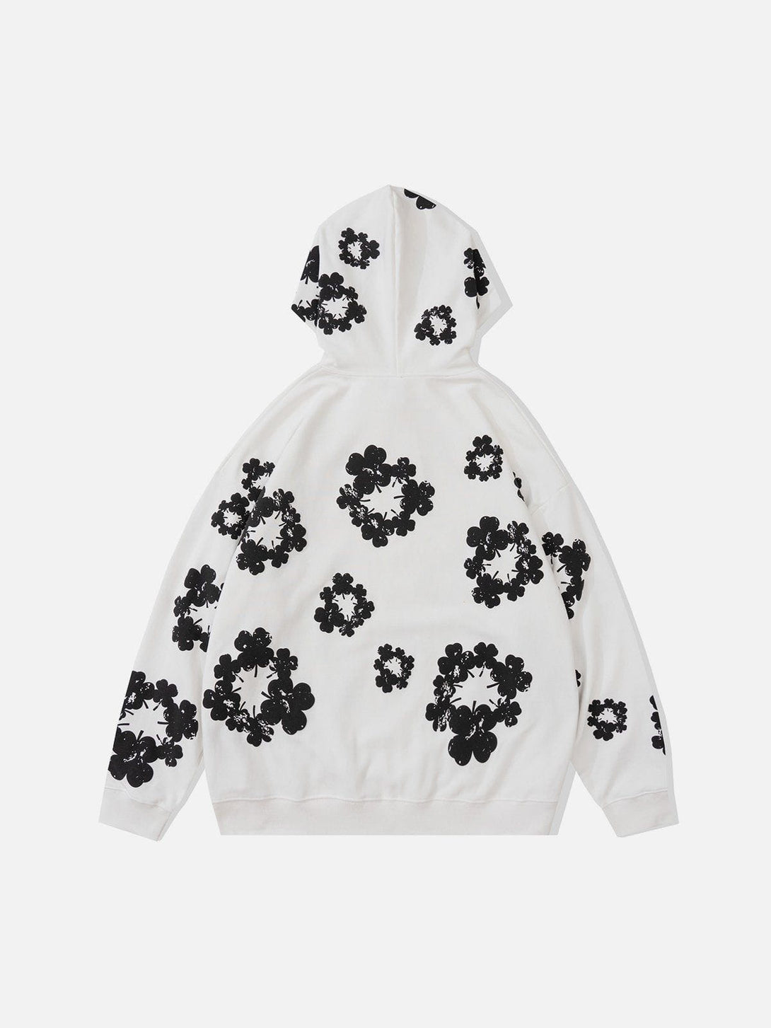 Helmiss - Winter Floral Print Hoodie- Streetwear Fashion - helmiss.com