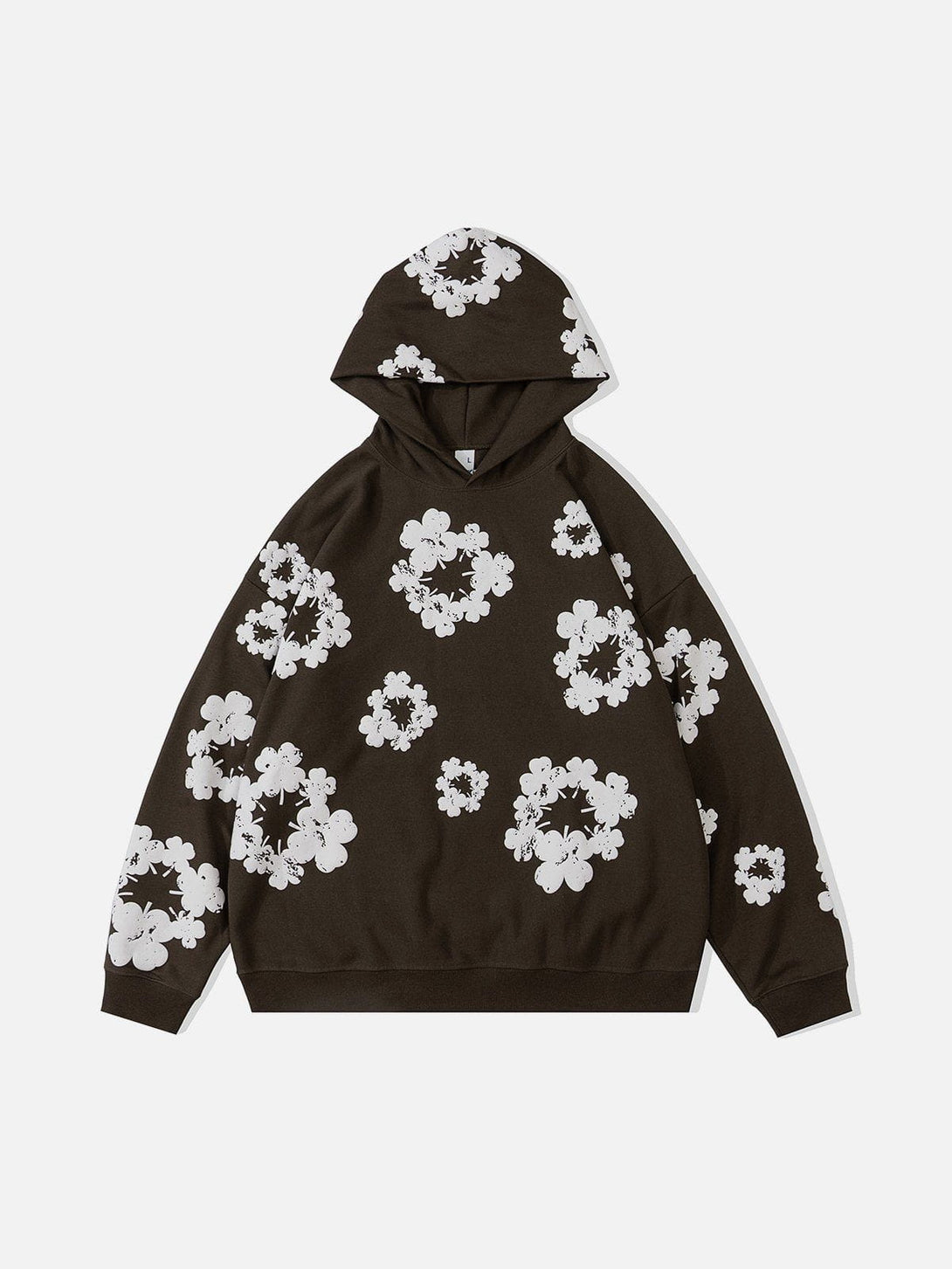 Helmiss - Winter Floral Print Hoodie- Streetwear Fashion - helmiss.com