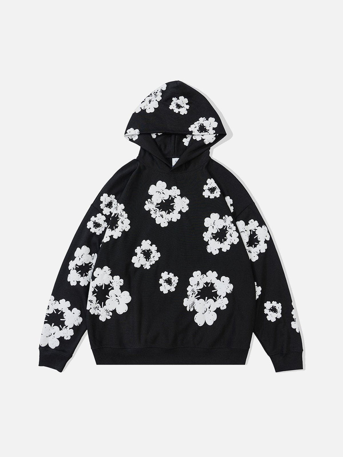 Helmiss - Winter Floral Print Hoodie- Streetwear Fashion - helmiss.com