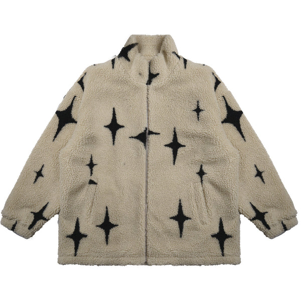 Helmiss - Winter Lambswool Jacket Fuzzy Fluffy Padded Coat- Streetwear Fashion - helmiss.com