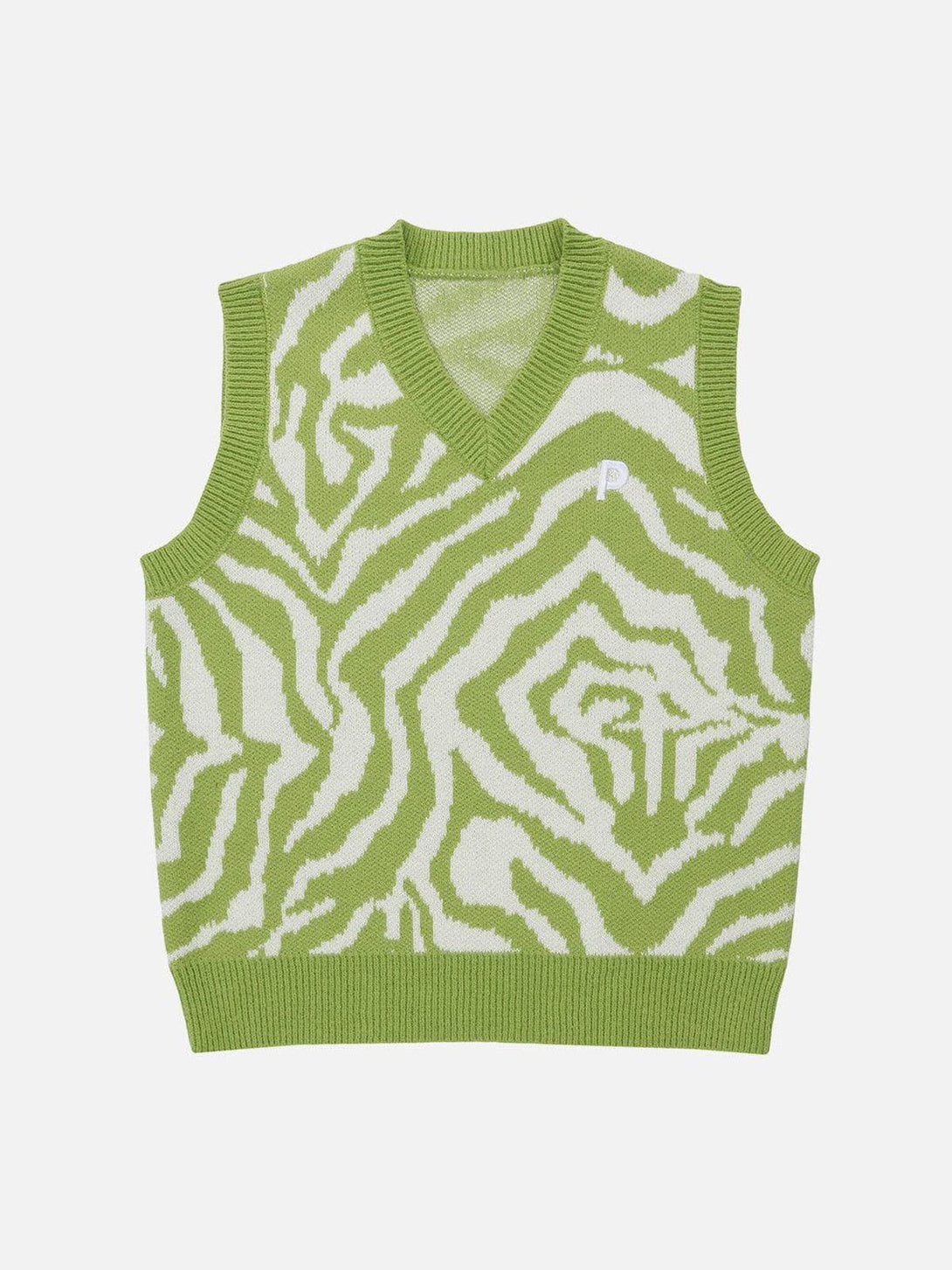 Helmiss - Zebra Pattern Embroidery Sweater Vest- Streetwear Fashion - helmiss.com