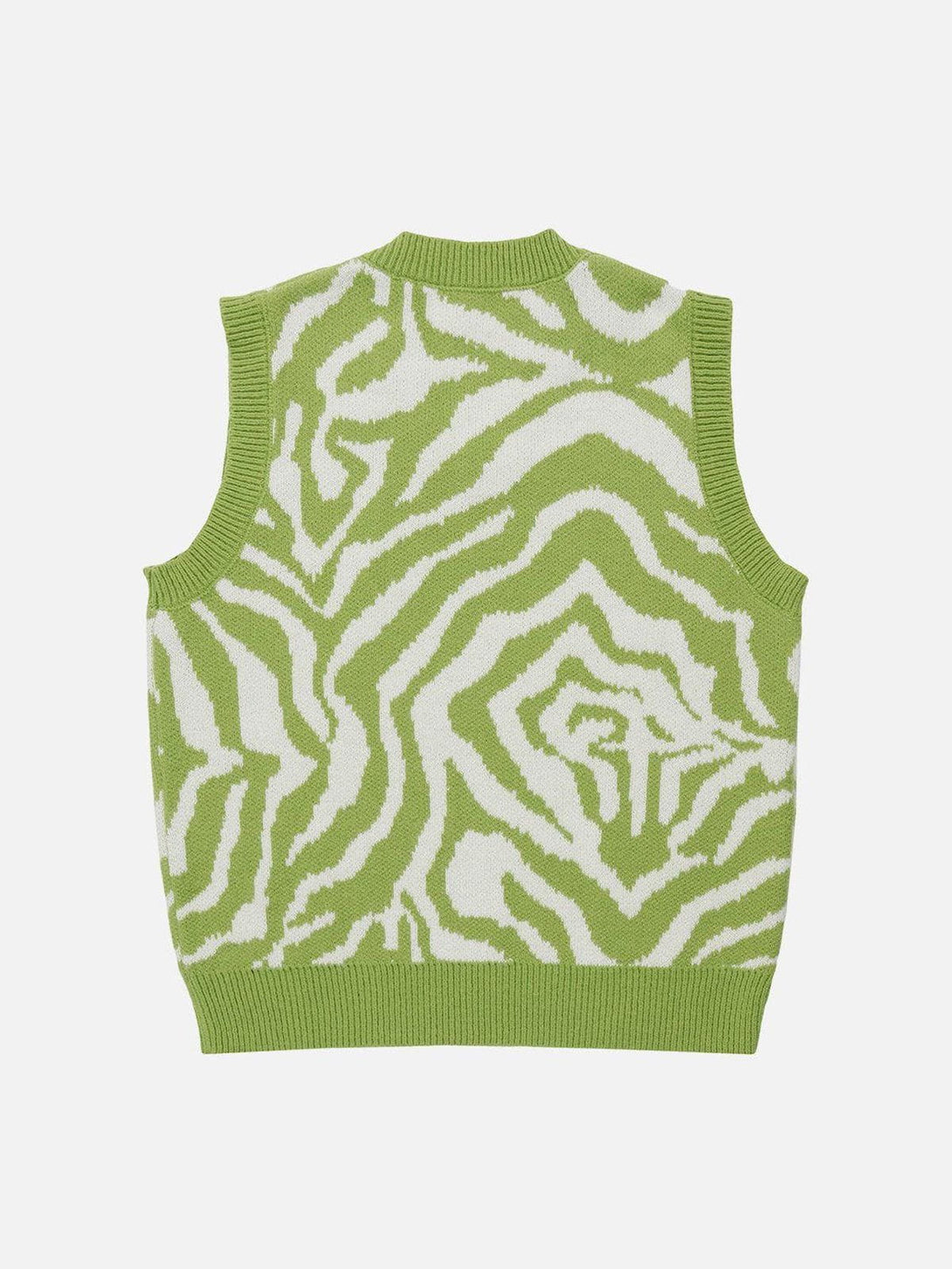 Helmiss - Zebra Pattern Embroidery Sweater Vest- Streetwear Fashion - helmiss.com