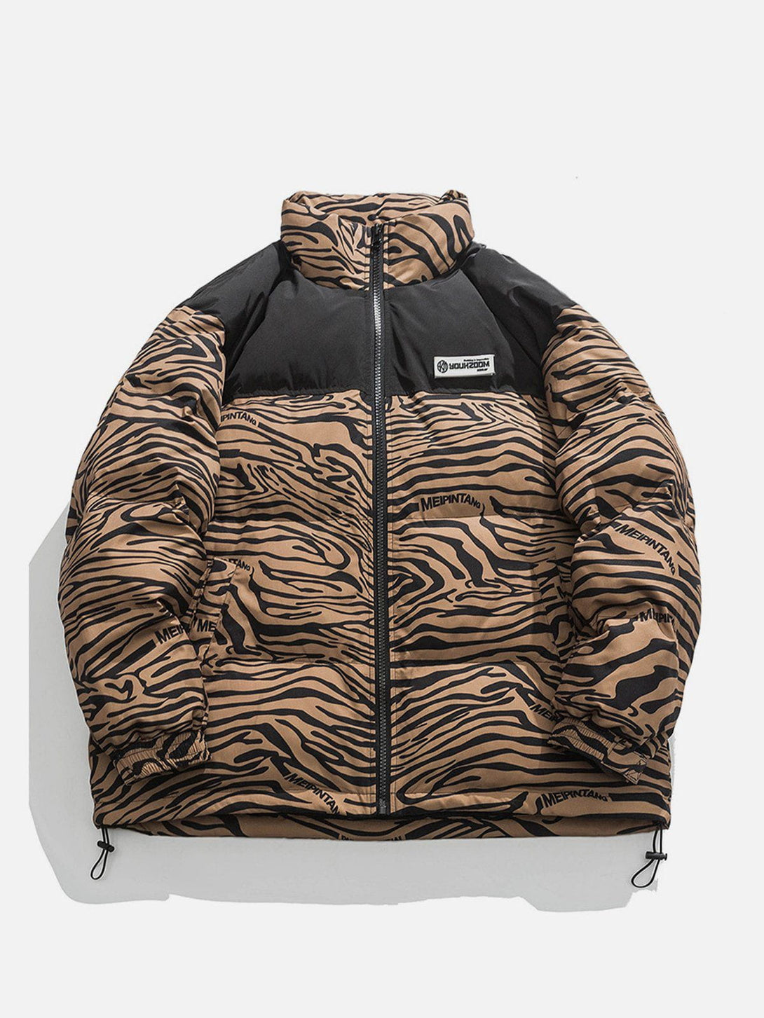 Helmiss - Zebra Print Down Coat- Streetwear Fashion - helmiss.com