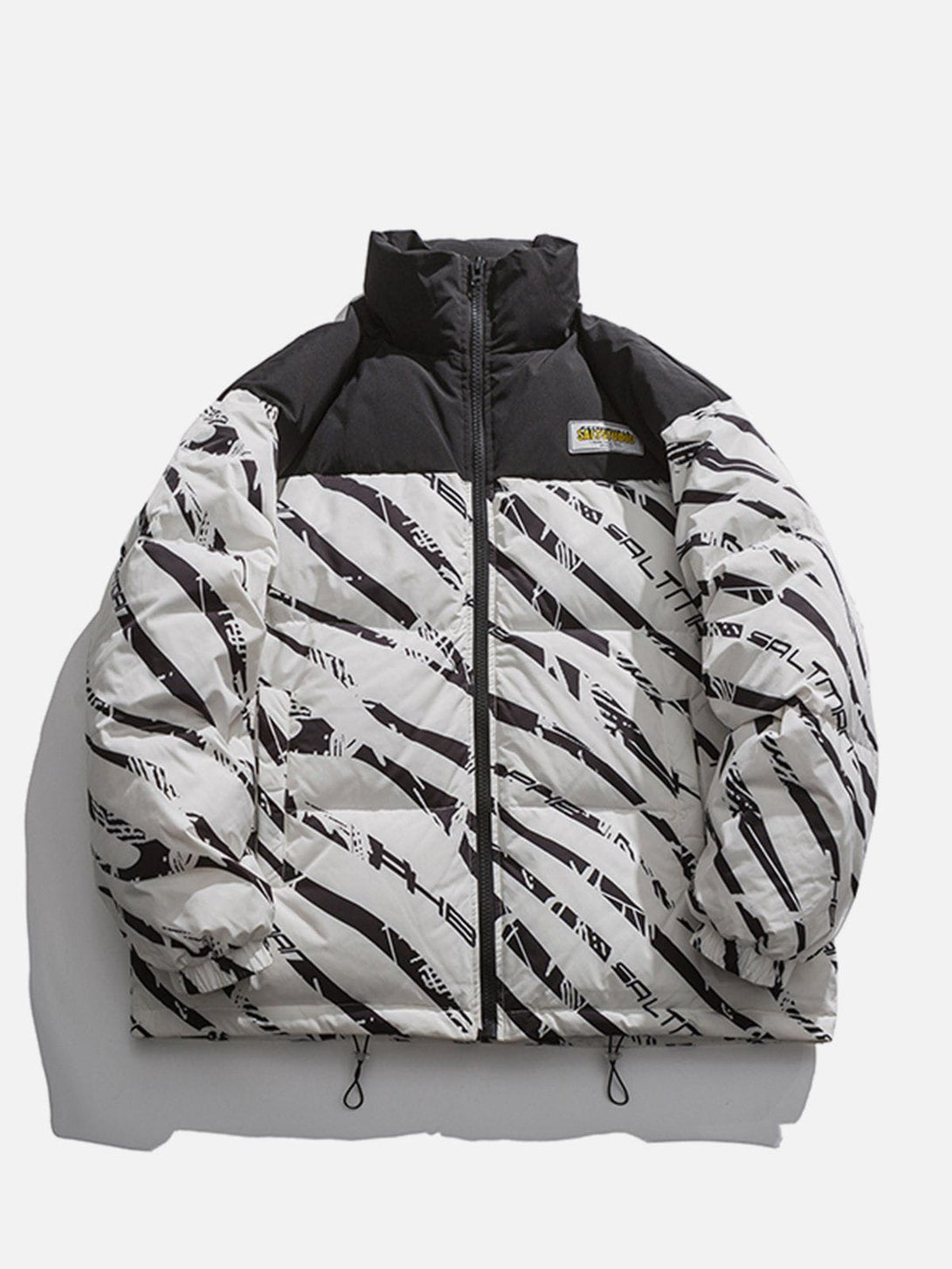 Helmiss - Zebra Print Splicing Winter Coat- Streetwear Fashion - helmiss.com