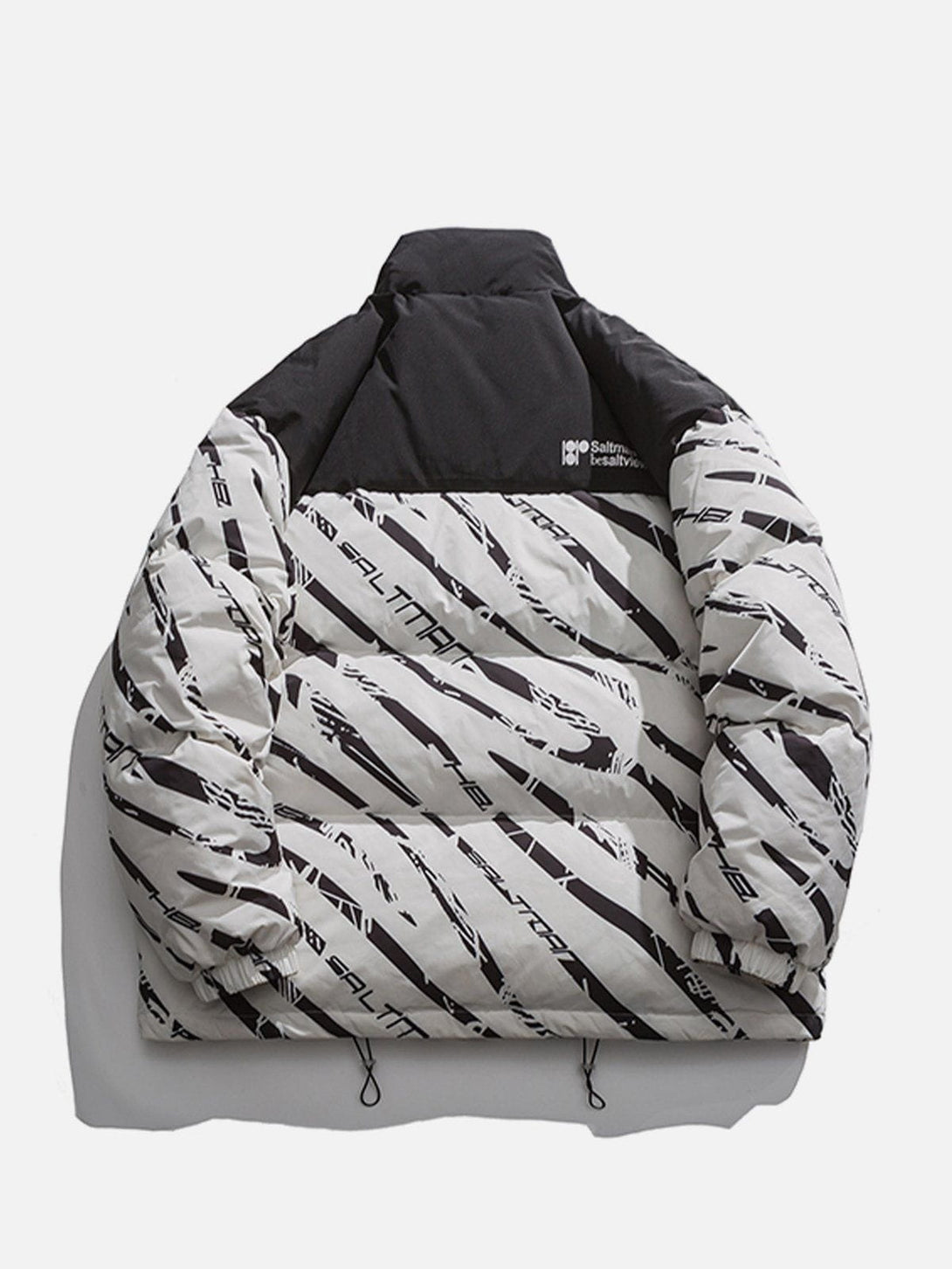 Helmiss - Zebra Print Splicing Winter Coat- Streetwear Fashion - helmiss.com