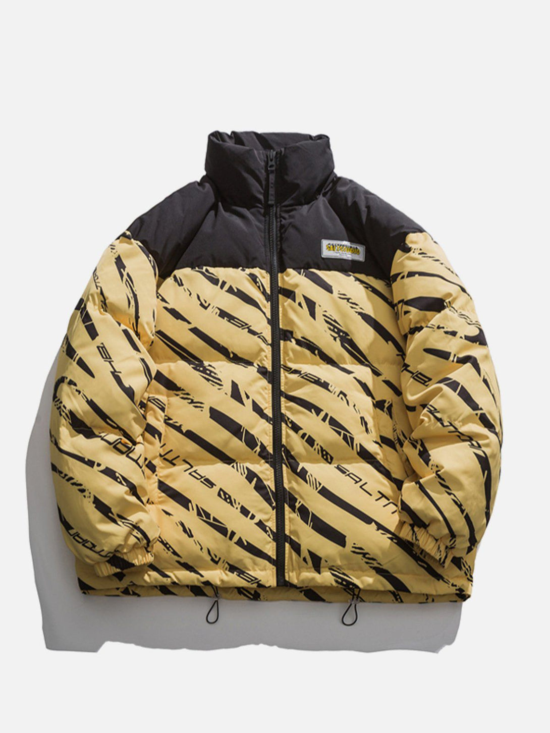 Helmiss - Zebra Print Splicing Winter Coat- Streetwear Fashion - helmiss.com