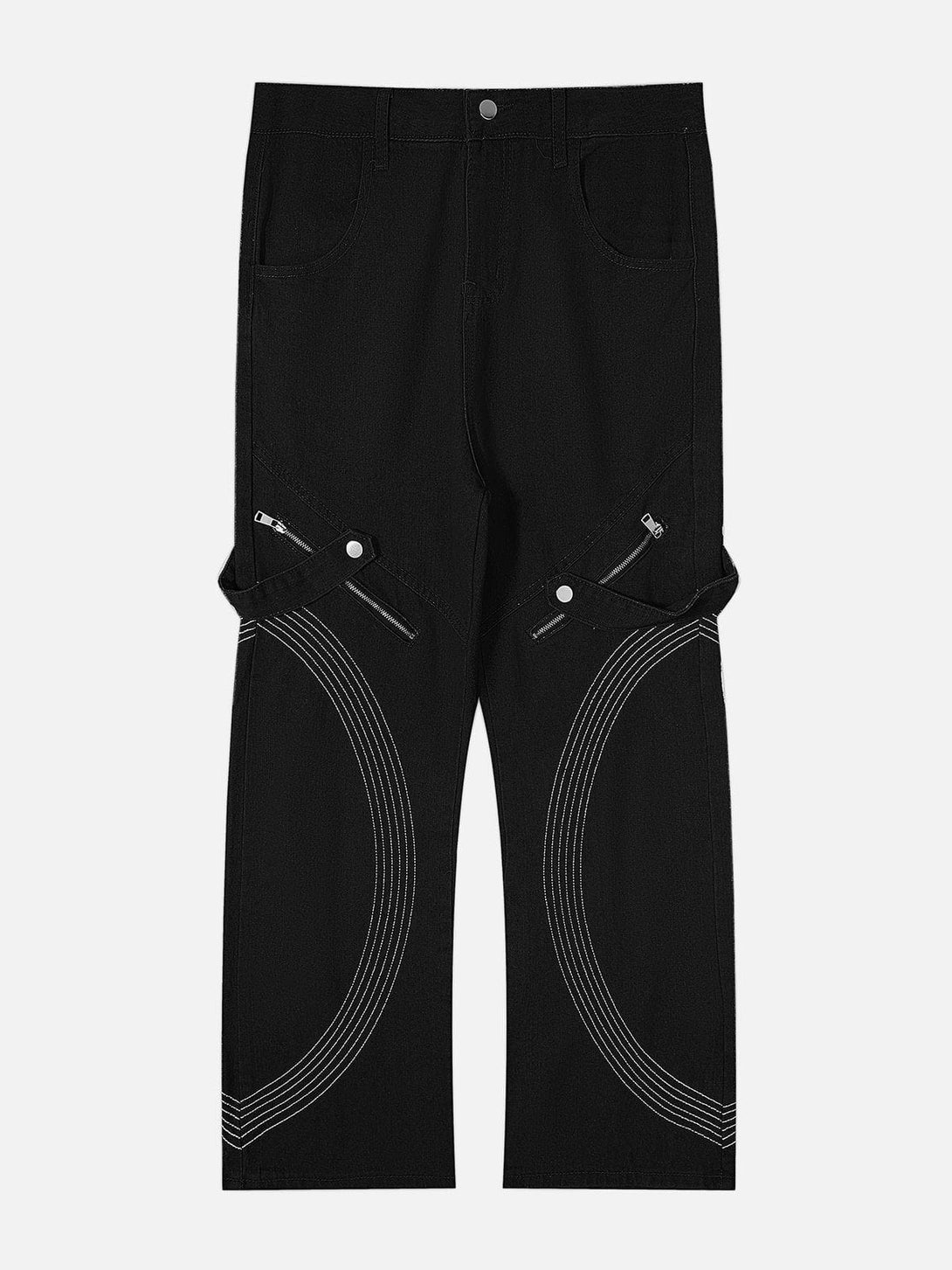 Helmiss - Zip Embroidery Pants- Streetwear Fashion - helmiss.com