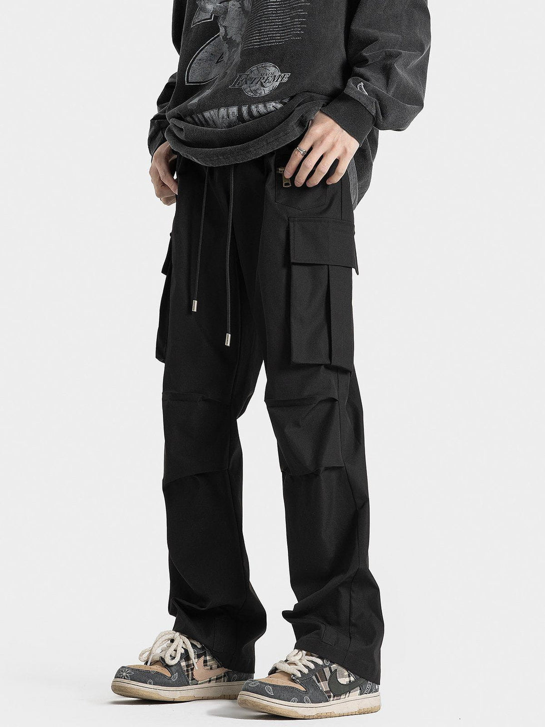 Helmiss - Zip Large Multi-Pocket Cargo Pants- Streetwear Fashion - helmiss.com