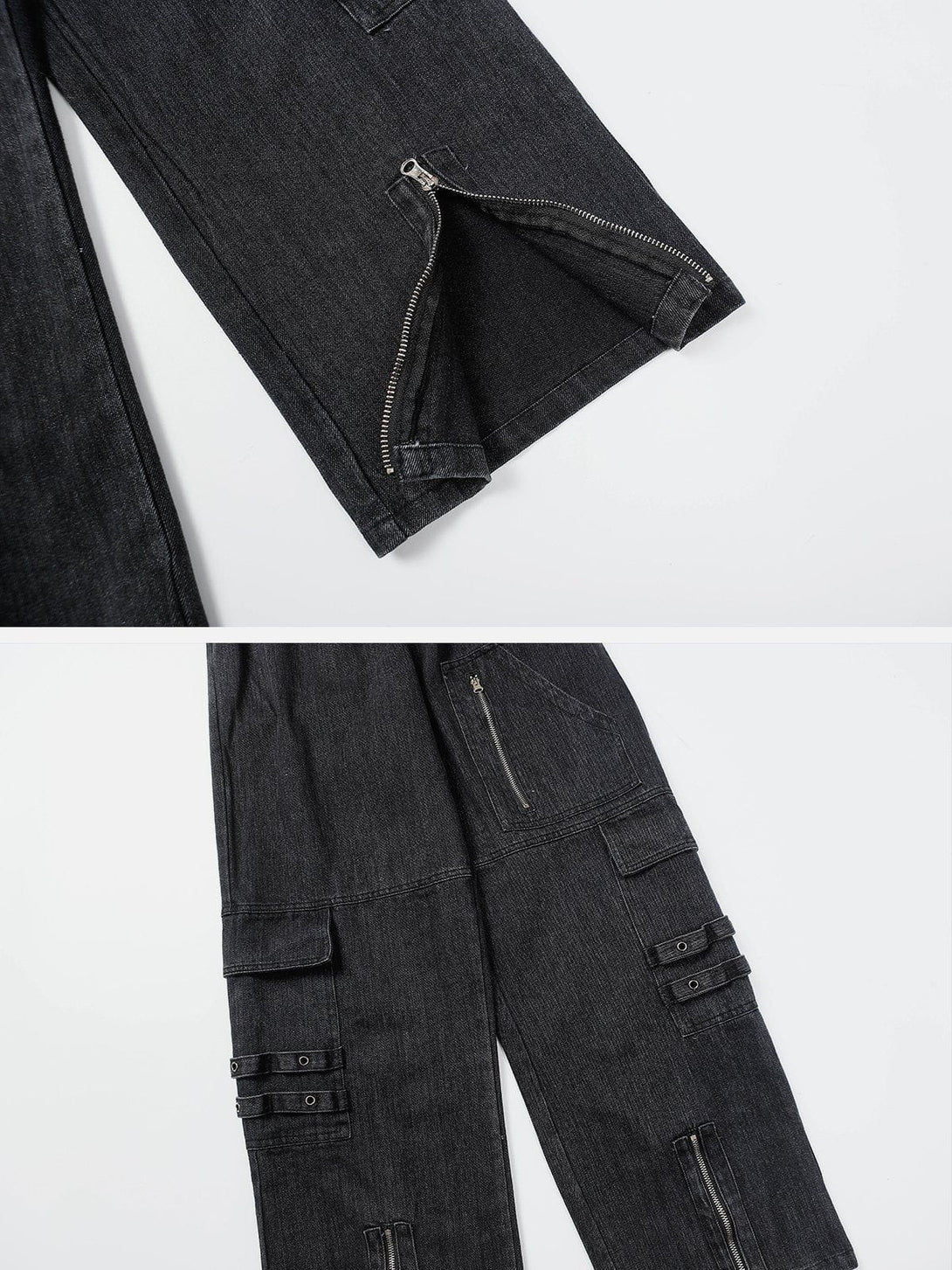 Helmiss - Zip Patchwork Jeans- Streetwear Fashion - helmiss.com