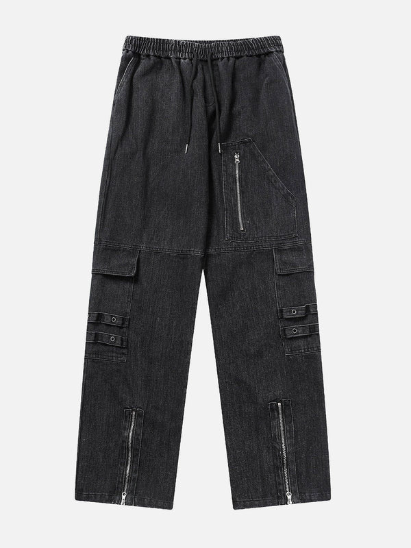 Helmiss - Zip Patchwork Jeans- Streetwear Fashion - helmiss.com