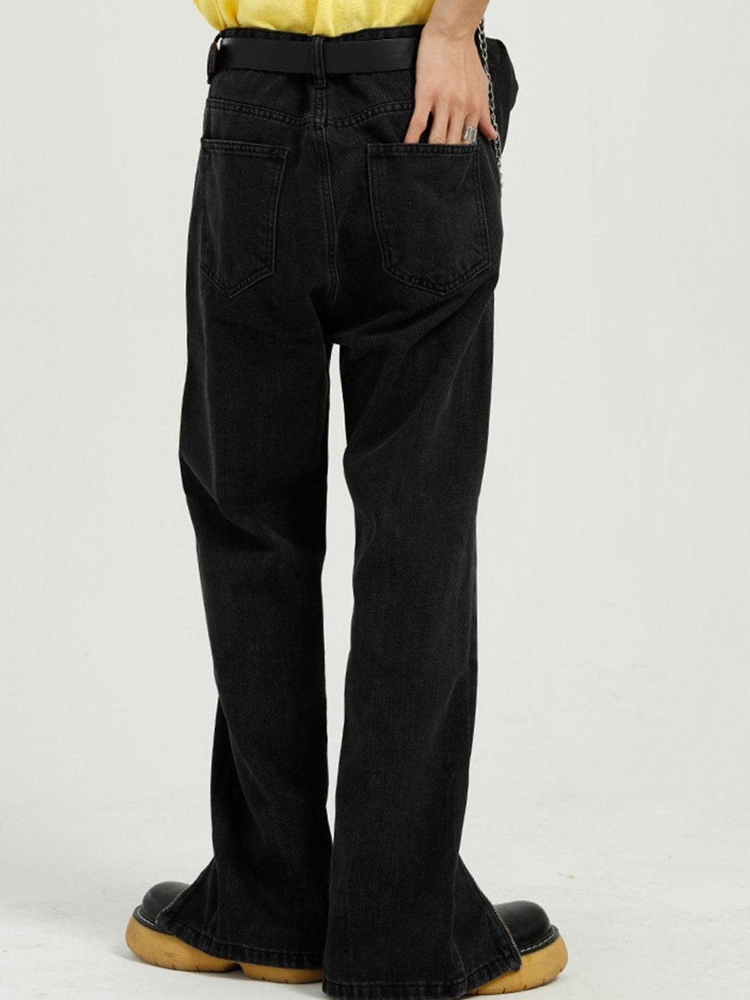 Helmiss - Zippered Straight-Leg Pants- Streetwear Fashion - helmiss.com