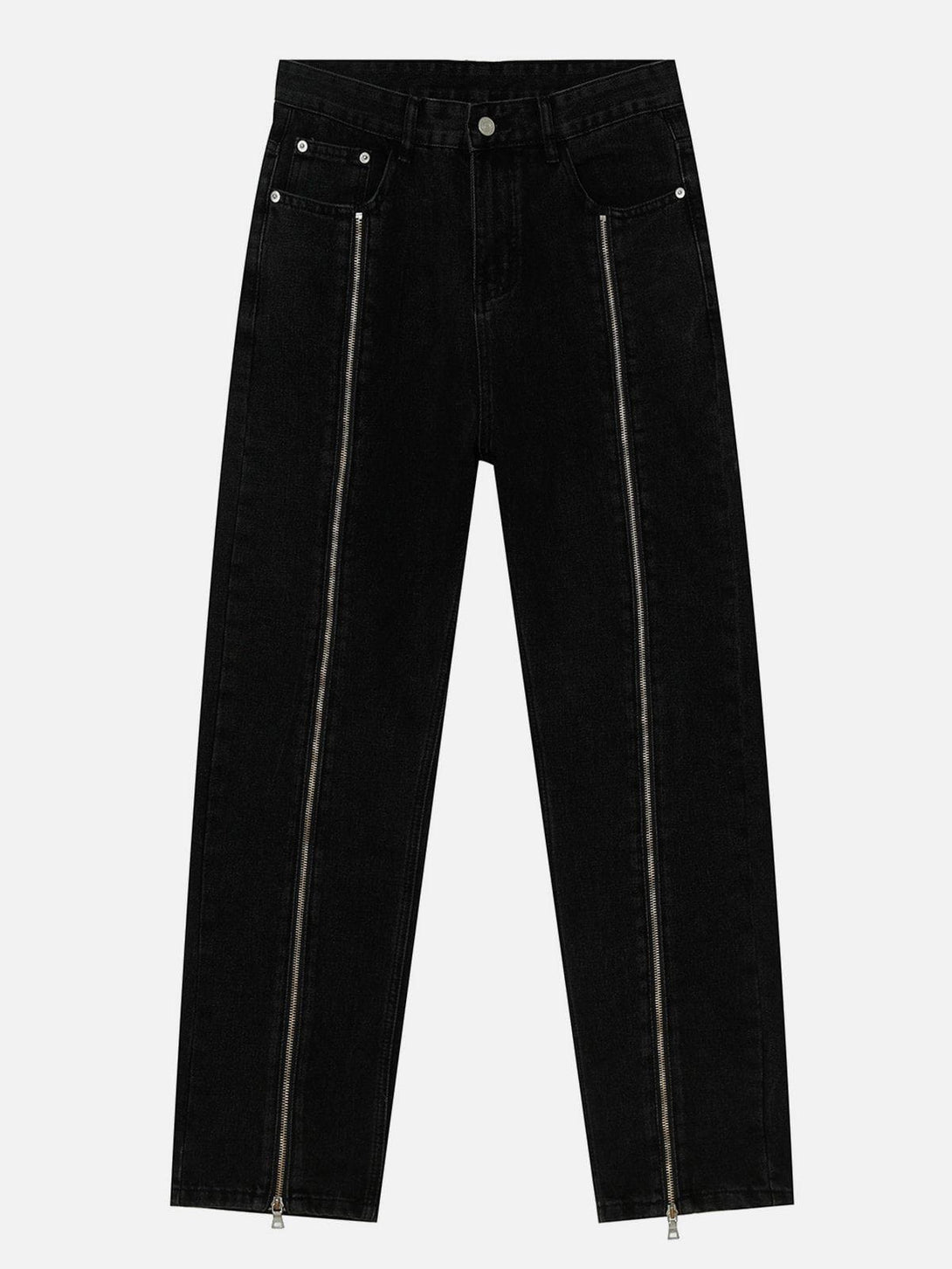 Helmiss - Zippered Straight-Leg Pants- Streetwear Fashion - helmiss.com