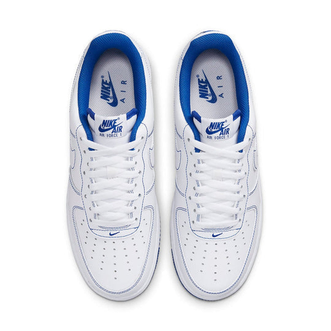 Nike Air Force 1 '07 'Contrast Stitch - White Game Royal'- Streetwear Fashion - helmiss.com