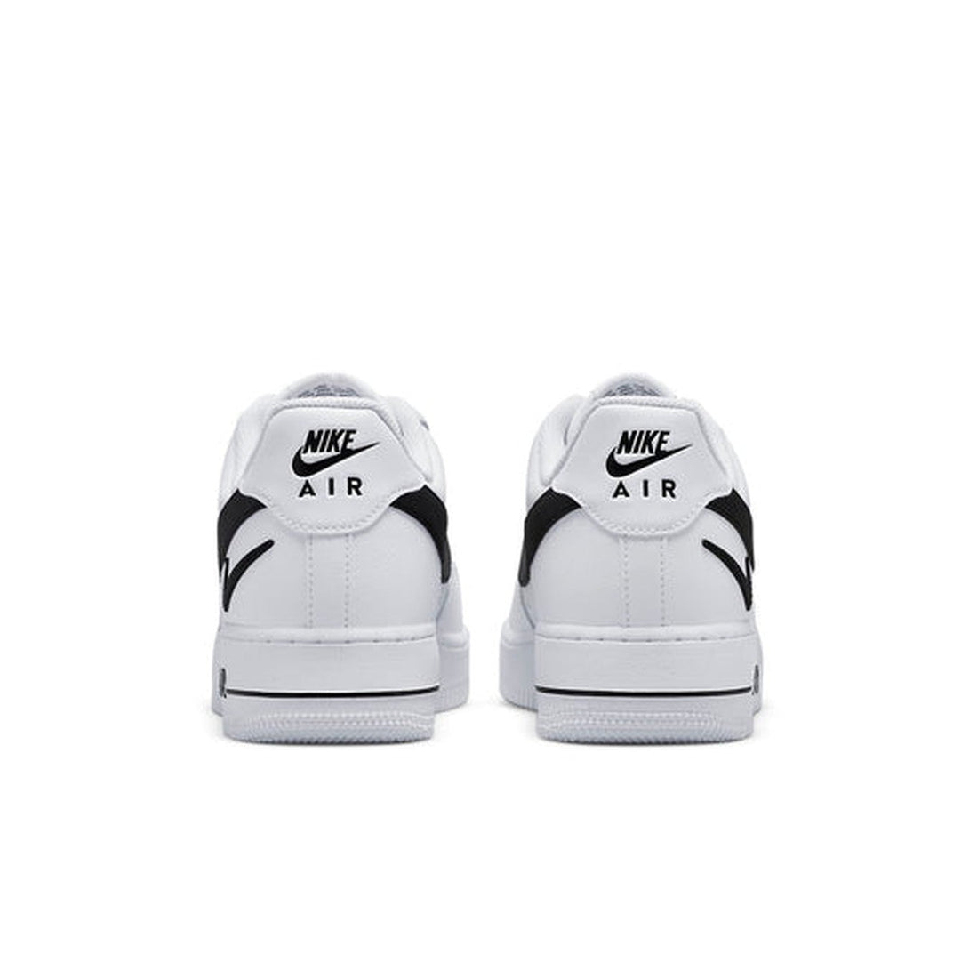 Nike Air Force 1 '07 'Cut Out Swoosh - White Black'- Streetwear Fashion - helmiss.com