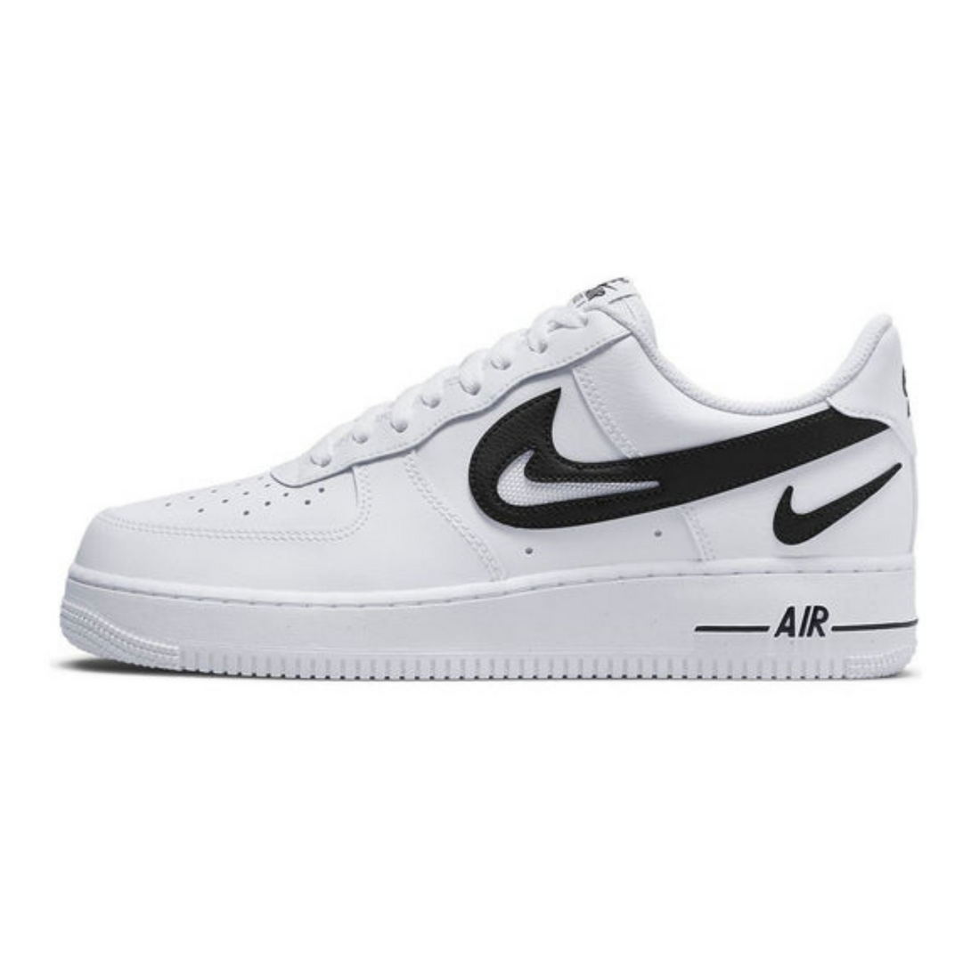 Nike Air Force 1 '07 'Cut Out Swoosh - White Black'- Streetwear Fashion - helmiss.com