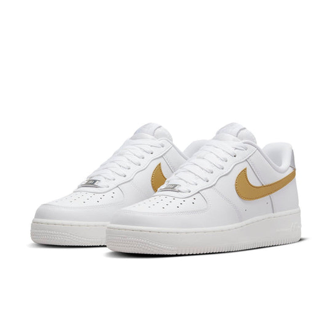 Nike Air Force 1 '07 'White Metallic Gold'- Streetwear Fashion - helmiss.com