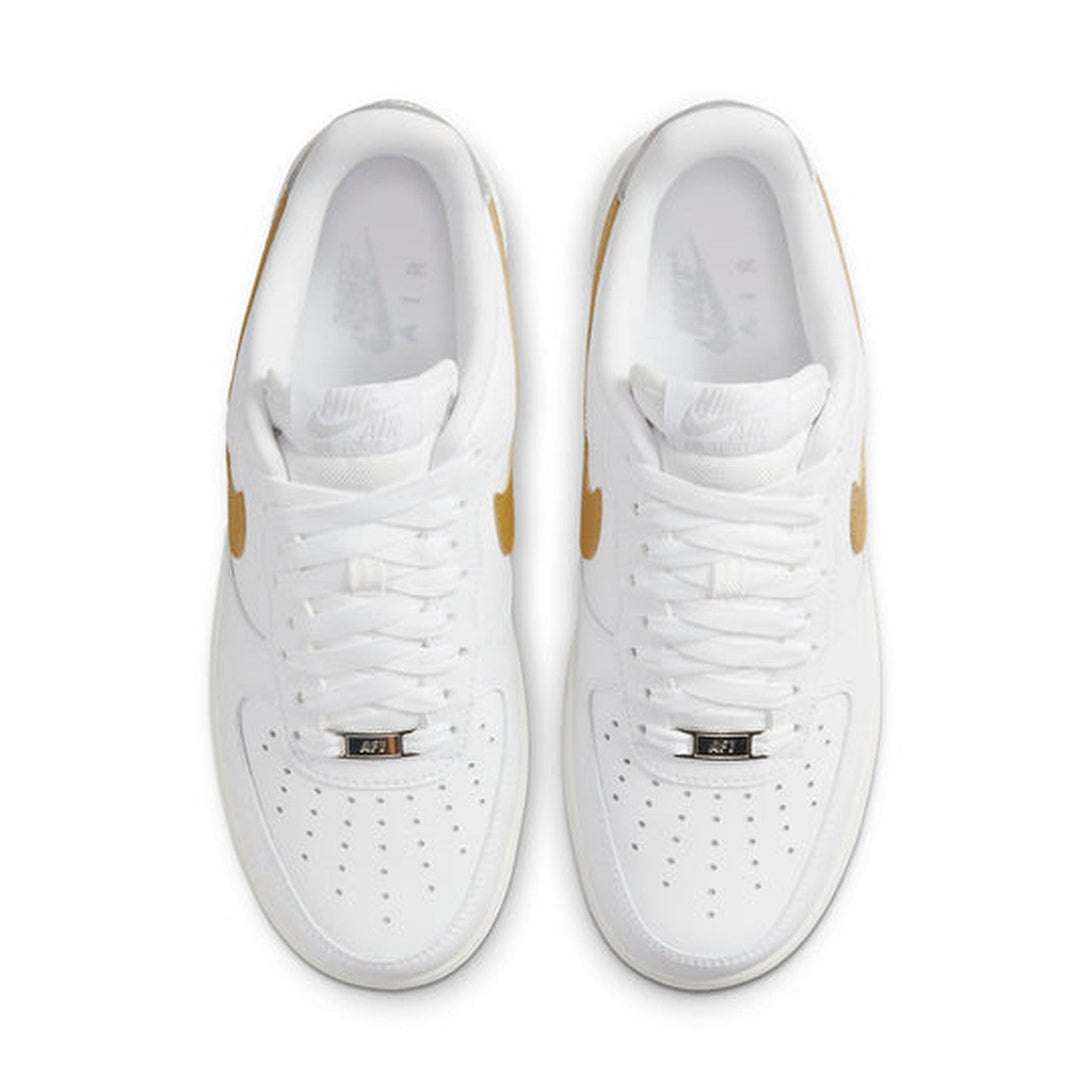 Nike Air Force 1 '07 'White Metallic Gold'- Streetwear Fashion - helmiss.com