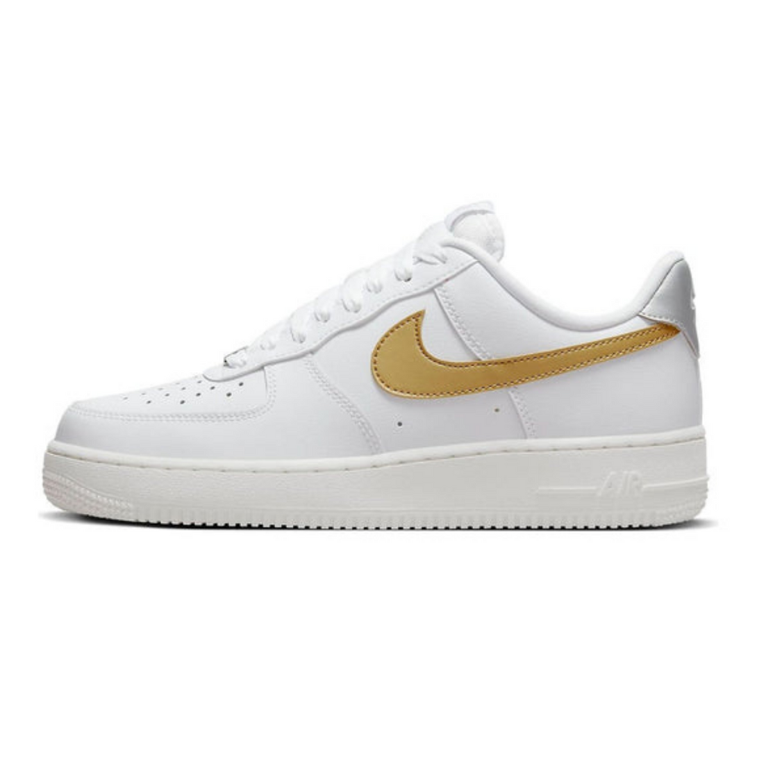 Nike Air Force 1 '07 'White Metallic Gold'- Streetwear Fashion - helmiss.com