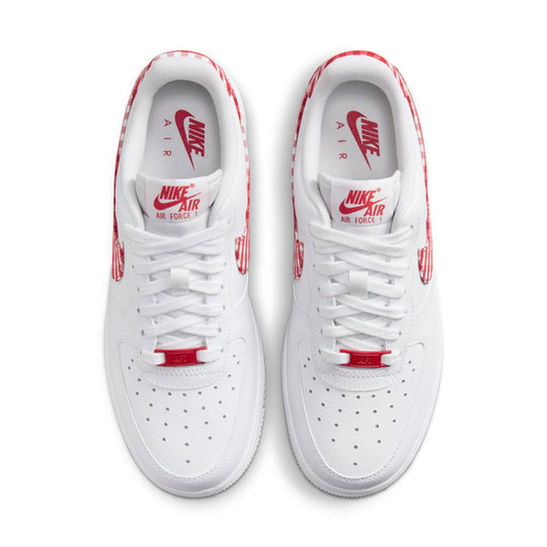 Nike Air Force 1 Low '07 Essential 'Mystic Red Gingham'- Streetwear Fashion - helmiss.com