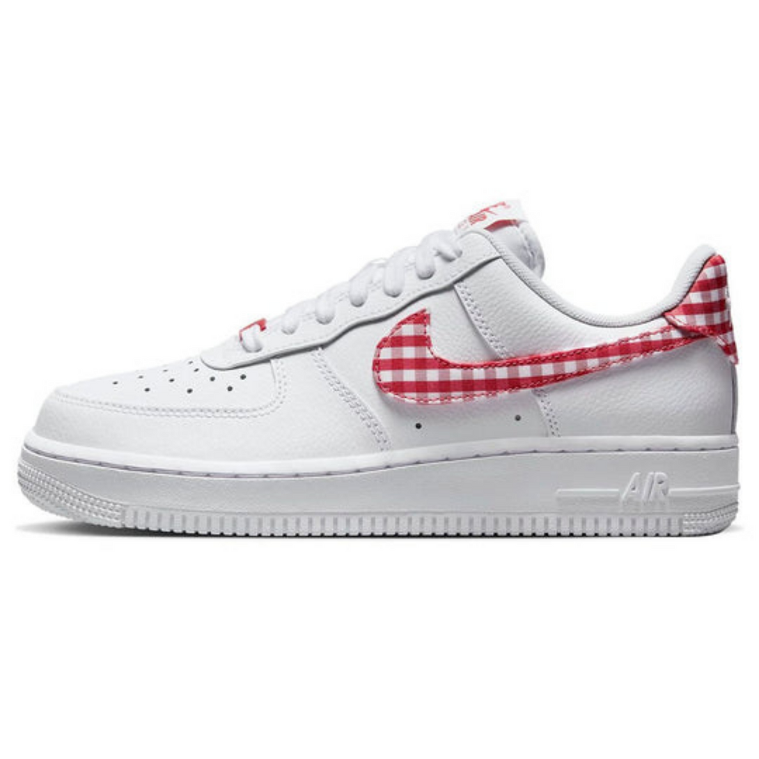 Nike Air Force 1 Low '07 Essential 'Mystic Red Gingham'- Streetwear Fashion - helmiss.com