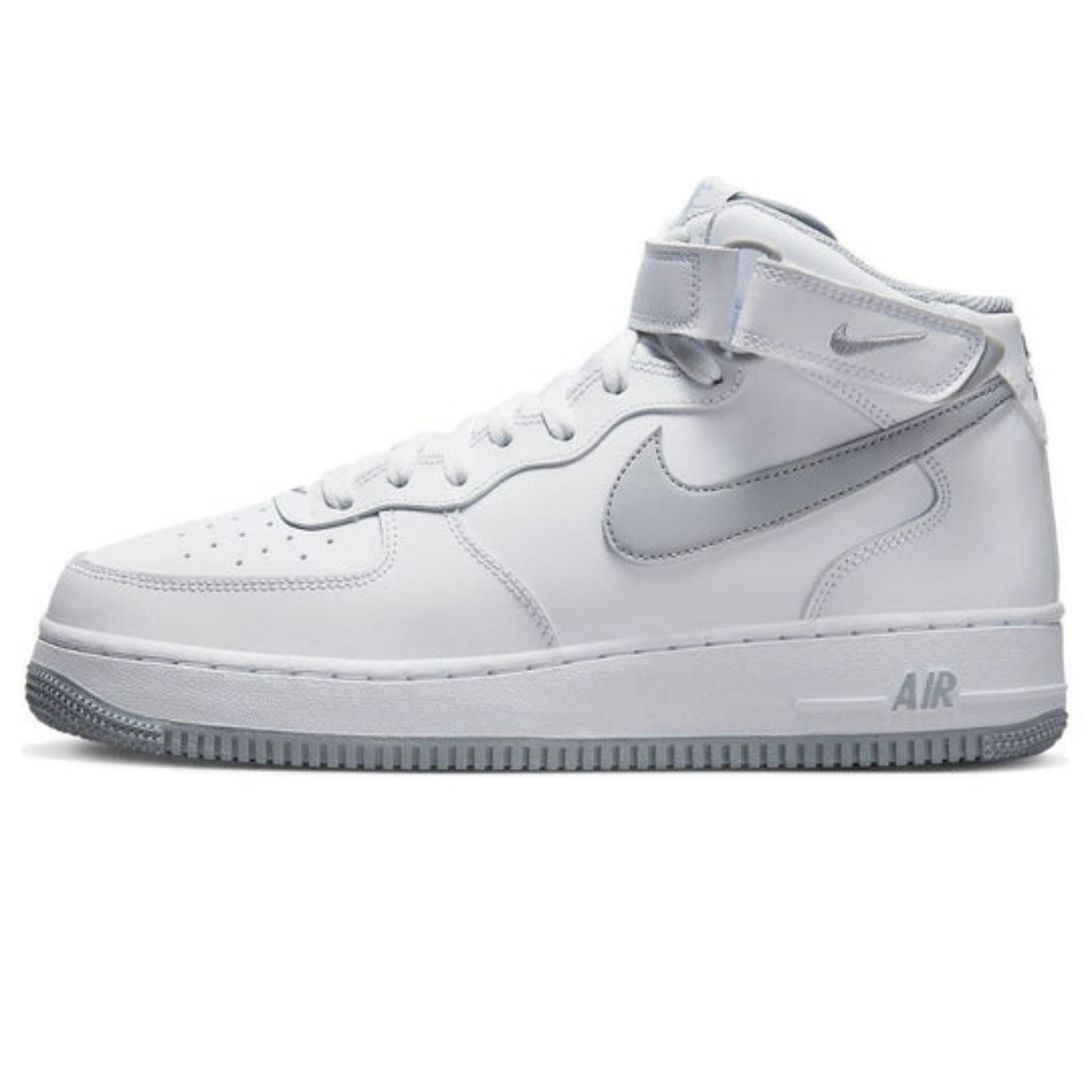 Nike Air Force 1 Mid '07 'White Wolf Grey'- Streetwear Fashion - helmiss.com