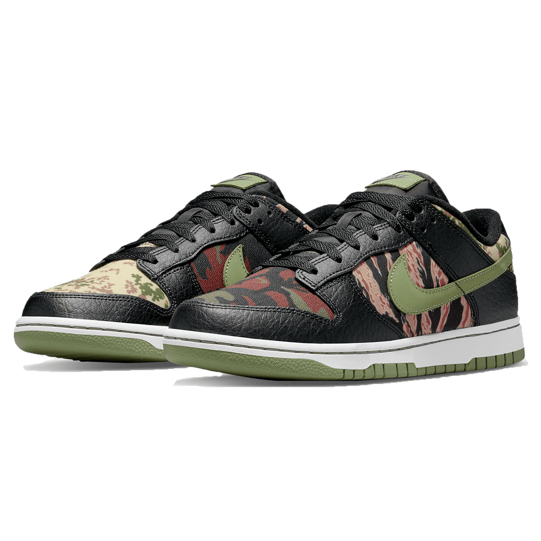 Nike Dunk Low SE 'Black Multi-Camo'- Streetwear Fashion - helmiss.com