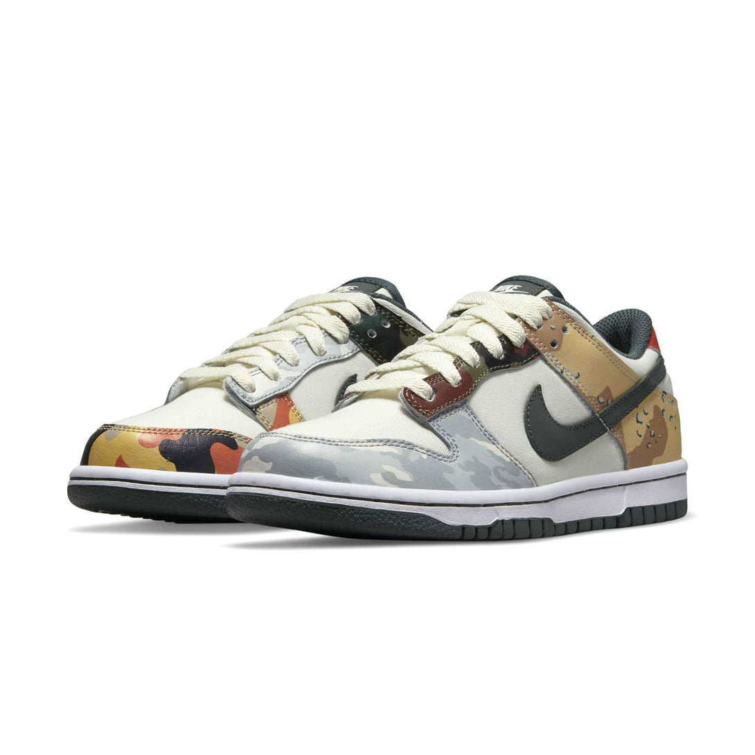 Nike Dunk Low SE GS 'Sail Multi-Camo'- Streetwear Fashion - helmiss.com