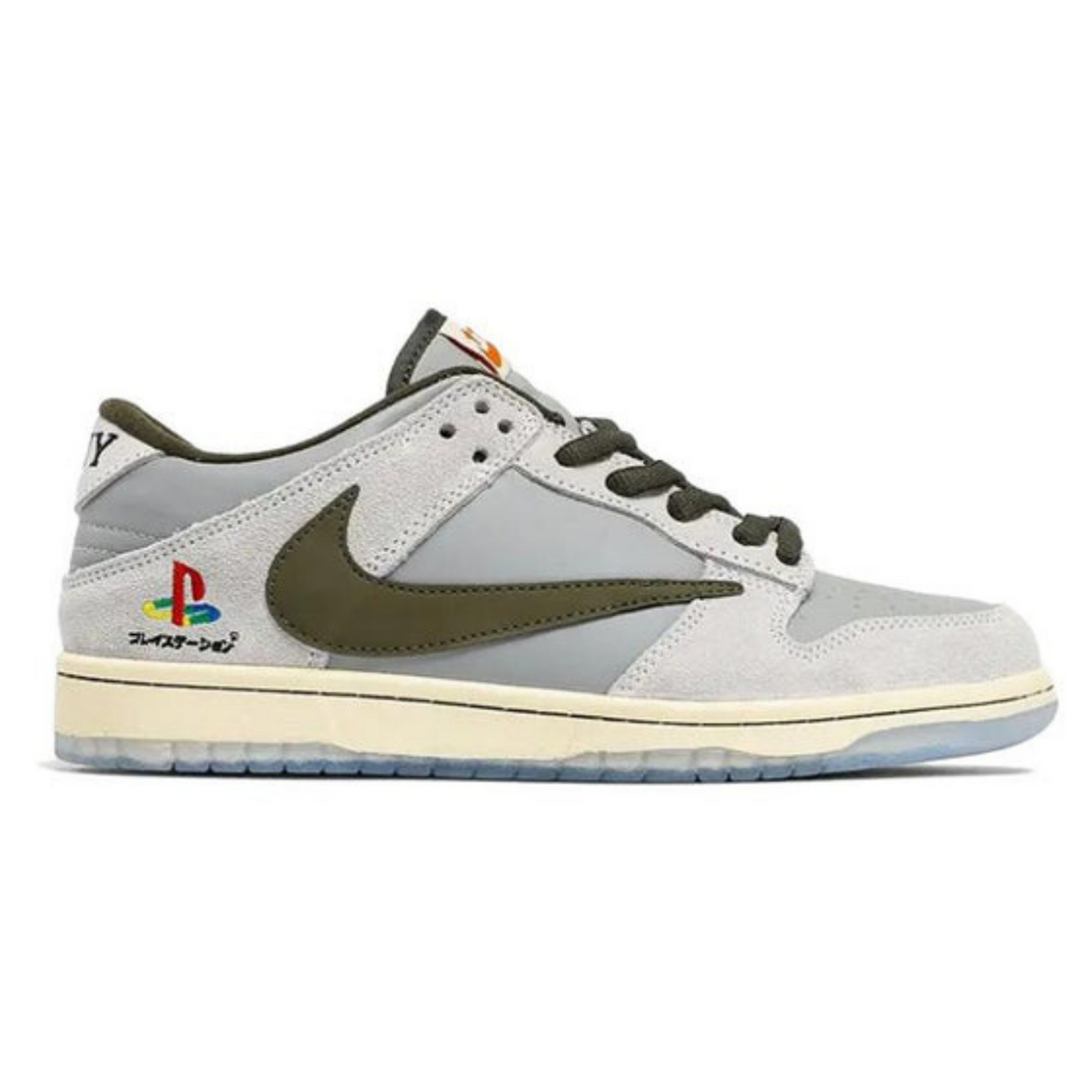 Nike Dunk Low x Travis Scott x PlayStation 'Gray White'- Streetwear Fashion - helmiss.com