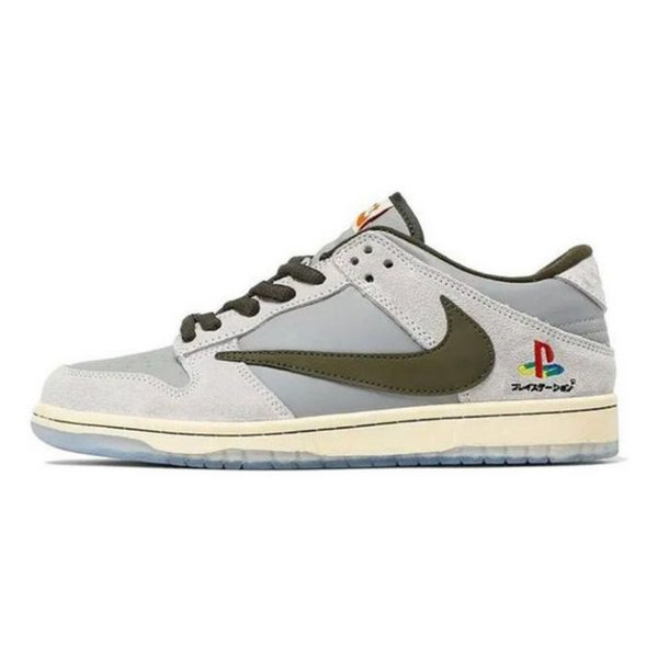 Nike Dunk Low x Travis Scott x PlayStation 'Gray White'- Streetwear Fashion - helmiss.com