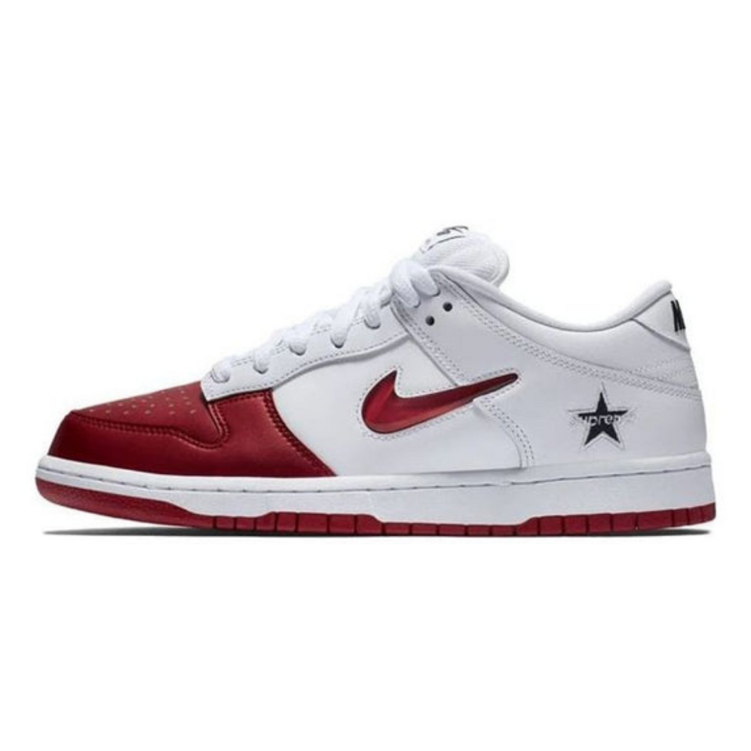 Nike x Supreme SB Dunk Low 'Varsity Red'- Streetwear Fashion - helmiss.com