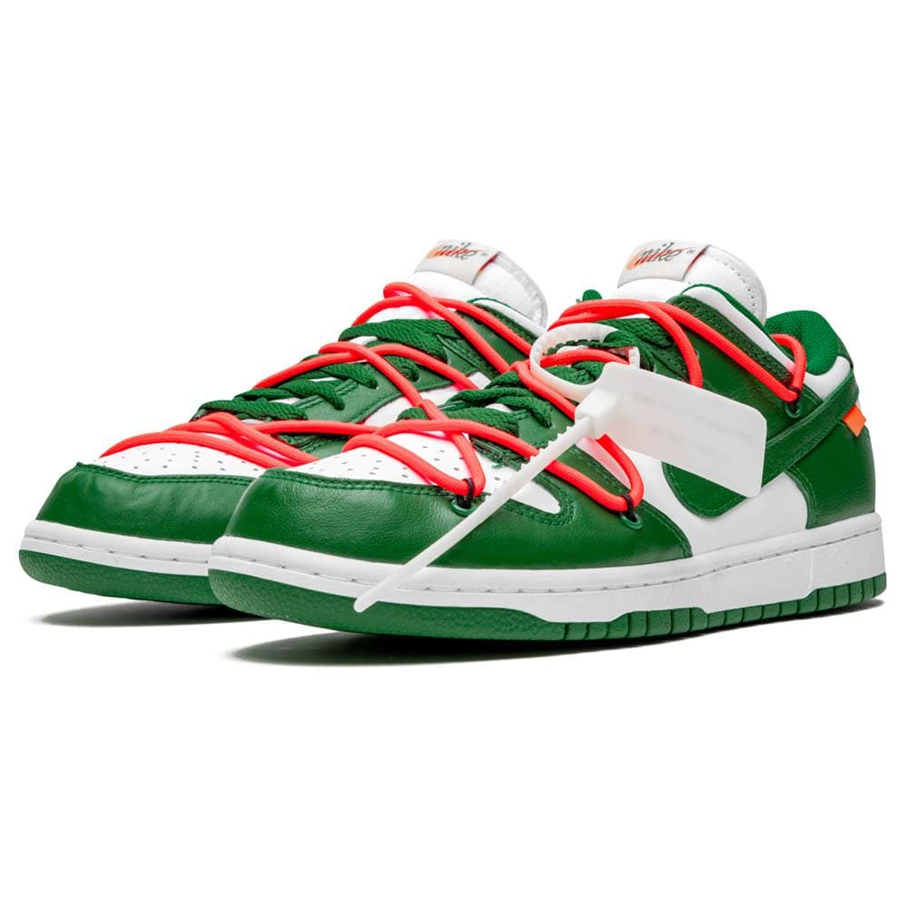 OFF-WHITE x Nike Dunk Low 'Pine Green'- Streetwear Fashion - helmiss.com