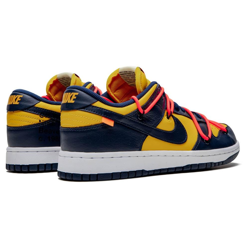 OFF-WHITE x Nike Dunk Low 'University Gold'- Streetwear Fashion - helmiss.com