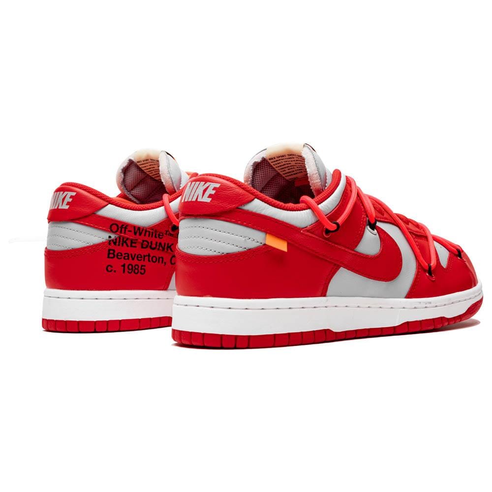 OFF-WHITE x Nike Dunk Low 'University Red'- Streetwear Fashion - helmiss.com