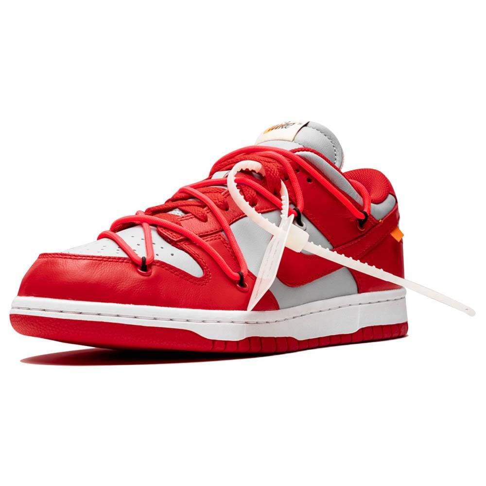 OFF-WHITE x Nike Dunk Low 'University Red'- Streetwear Fashion - helmiss.com