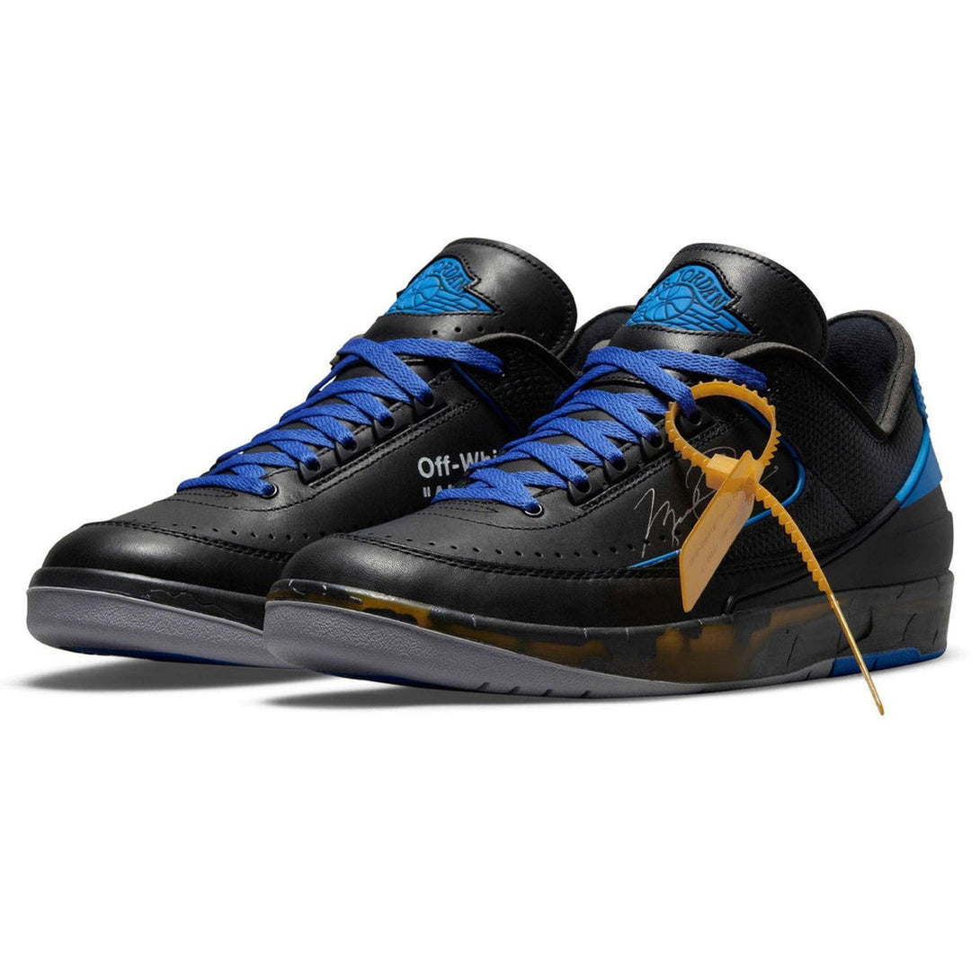 Off-White x Air Jordan 2 Retro Low SP 'Black Varsity Royal'- Streetwear Fashion - helmiss.com