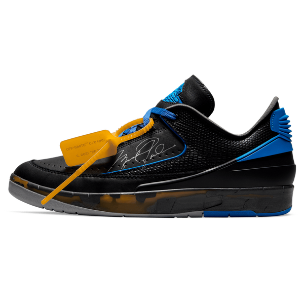 Off-White x Air Jordan 2 Retro Low SP 'Black Varsity Royal'- Streetwear Fashion - helmiss.com