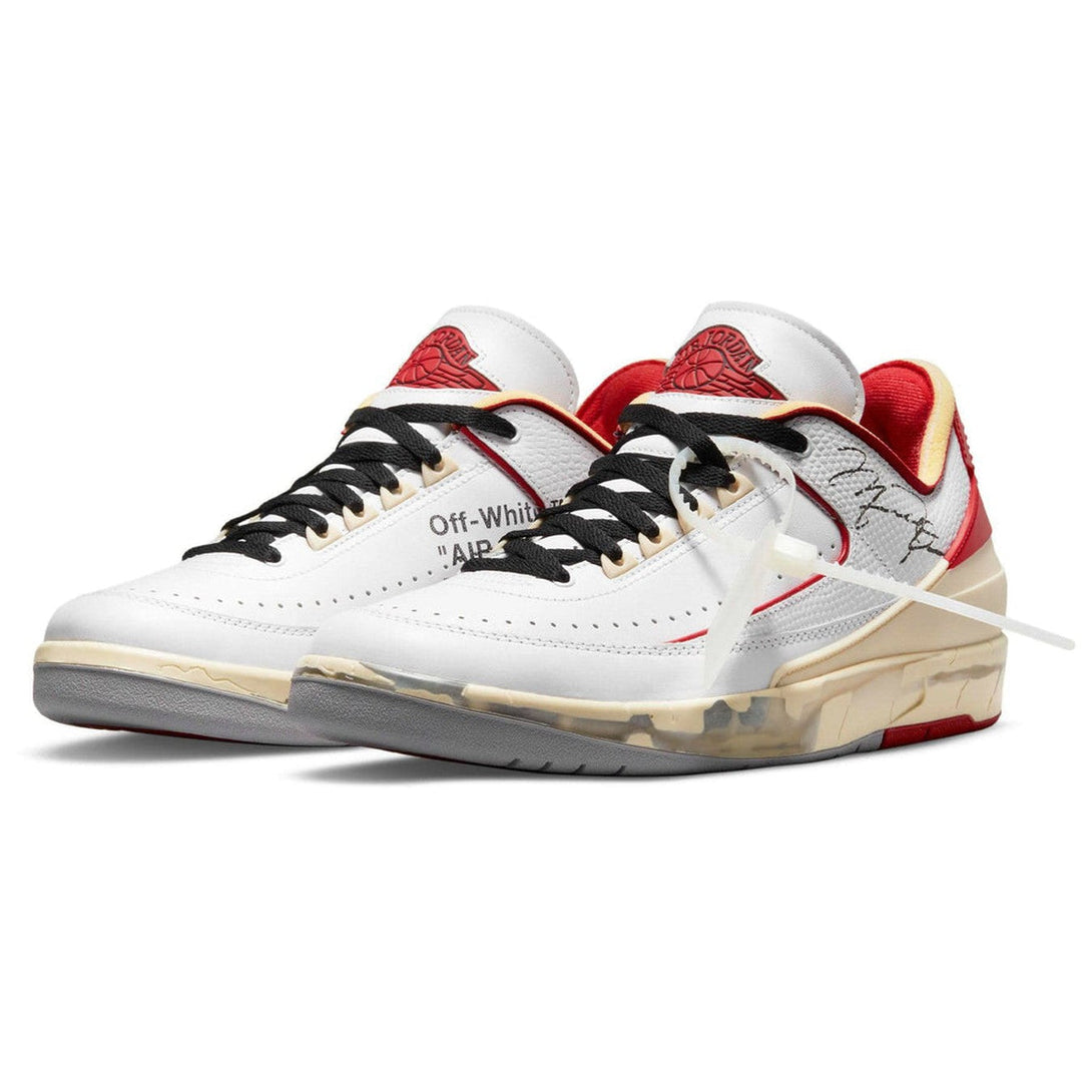 Off-White x Air Jordan 2 Retro Low SP 'White Varsity Red'- Streetwear Fashion - helmiss.com