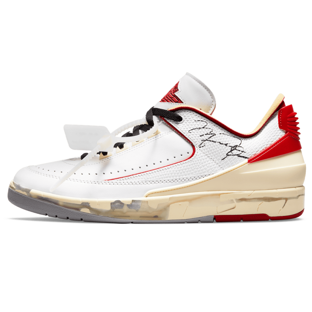 Off-White x Air Jordan 2 Retro Low SP 'White Varsity Red'- Streetwear Fashion - helmiss.com