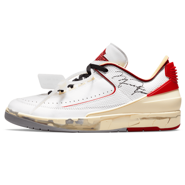 Off-White x Air Jordan 2 Retro Low SP 'White Varsity Red'- Streetwear Fashion - helmiss.com