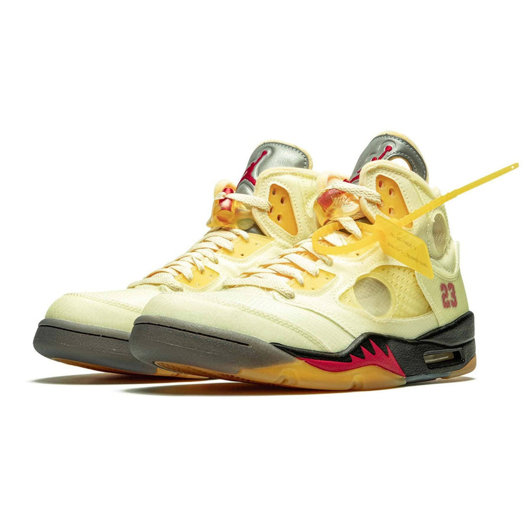 Off-White x Air Jordan 5 SP 'Sail'- Streetwear Fashion - helmiss.com